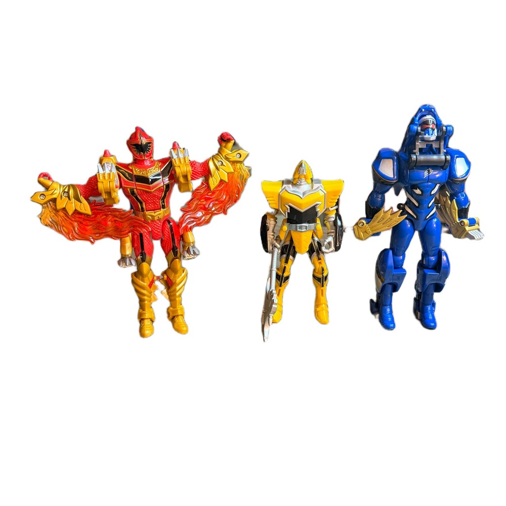 Bandai Power Rangers Jungle Fury Action Figure Lot Red Blue Yellow 2007